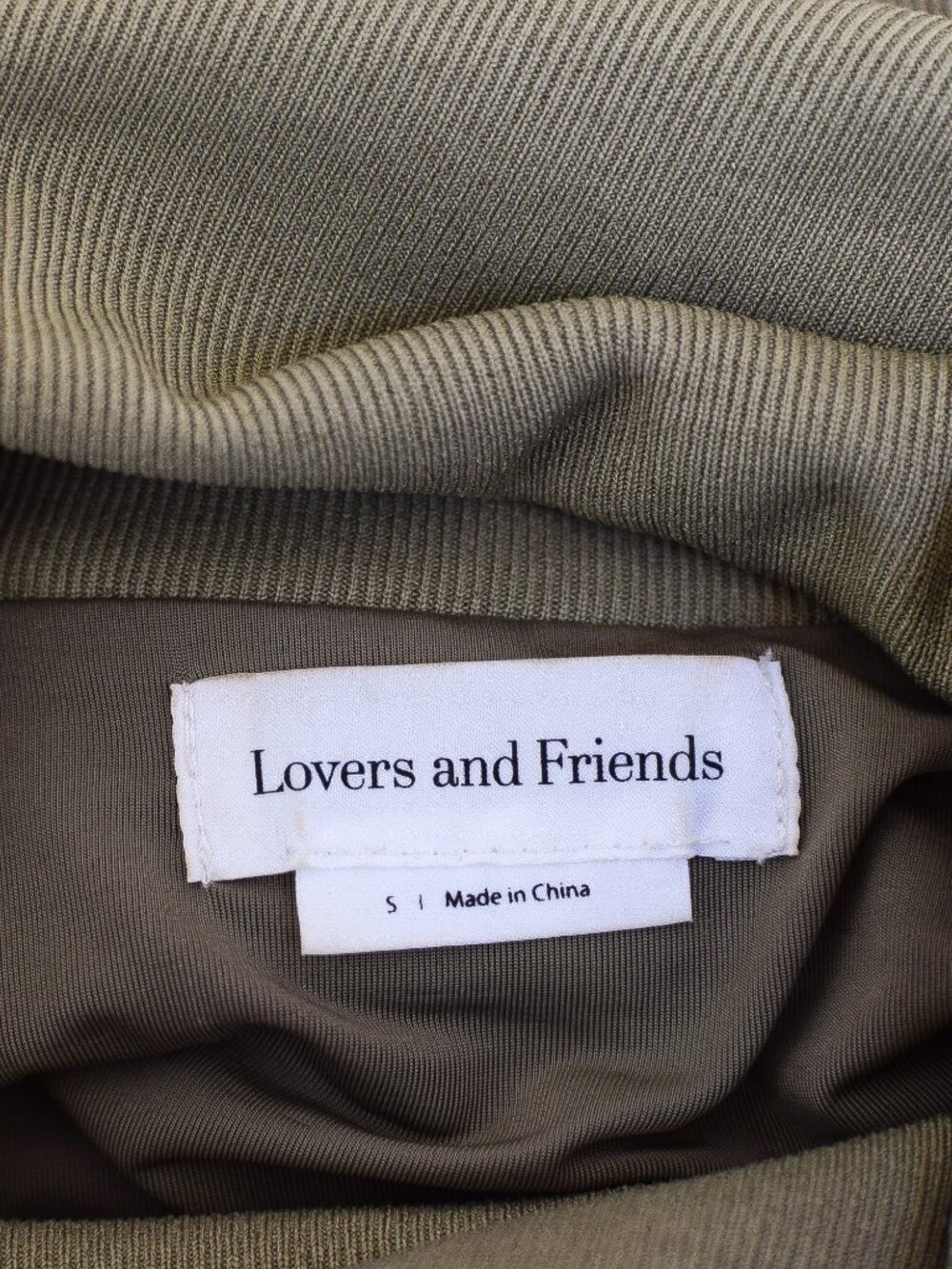 Revolve Lovers + Friends Fawn Mini Dress Bodycon Turtleneck Sage Green Tan Sz S - Picture 8 of 10